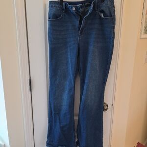 Old Navy Indigo Flare Jeans - Wide Leg High Rise Size 12